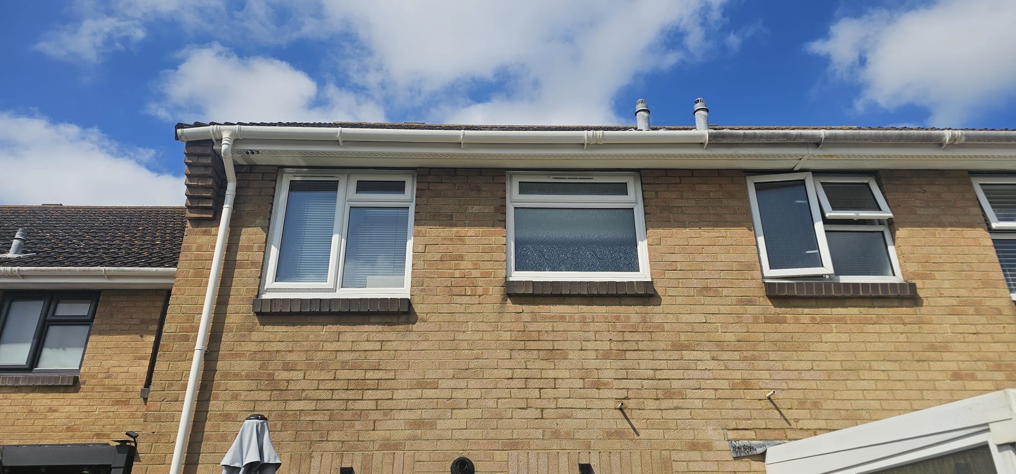 H2oPro cleaning a gutter after years of neglect